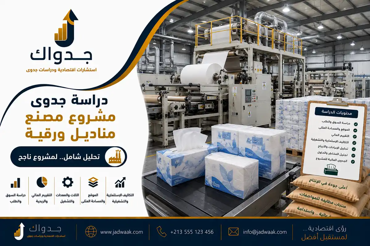 دراسة جدوى مشروع مصنع مناديل ورقية