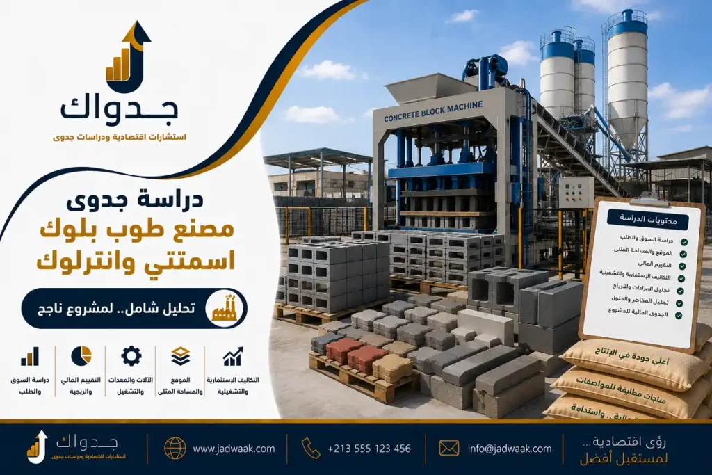 دراسة جدوى مصنع طوب بلوك اسمنتي وانترلوك